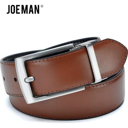Revolvable Buckle Belts For Men Luxury Design Leather Belts High Quality Brown Color And Black Color On the Belt