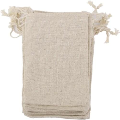 10x Christmas Jute Burlap Bags, Xmas Jute Bag Linen Bag Burlap Bag with Drawstring, Gift Treat Candy Bag for Xmas Favors