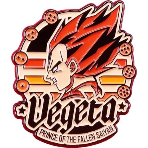 Saiyan prince Vegeta enamel pin Japanese manga inspired brooch