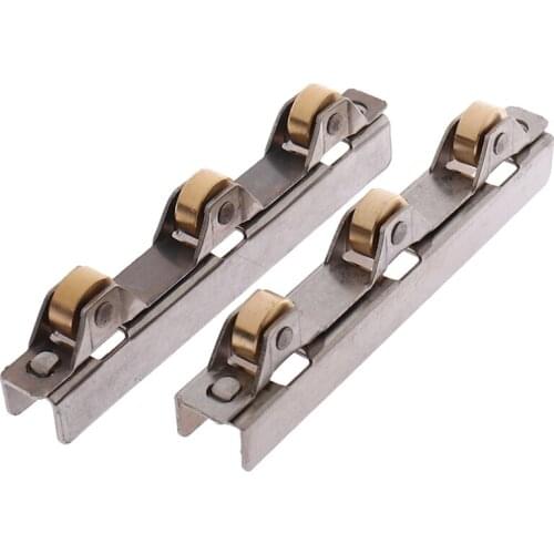 8mm Glass Sliding Door Roller Clamp Stainless Steel Wheel Pulley Rollers For Bathroom Door Shop Wine Cabinet