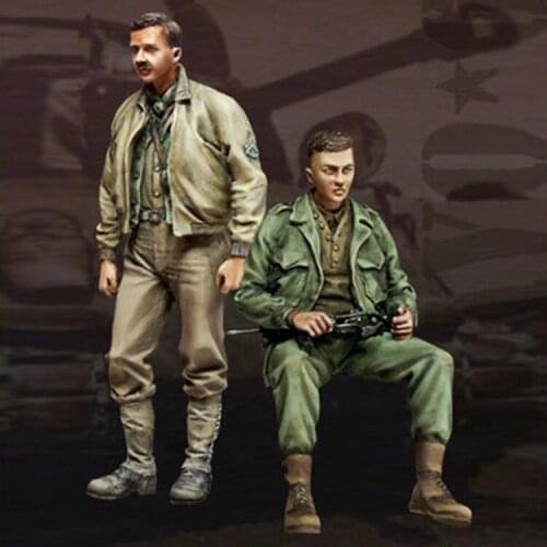 1/35 U.S. Tank Crew, Resin Model Soldier GK, World War II military theme, Unassembled and unpainted kit
