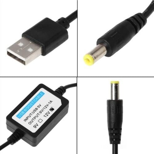 USB 5V To 12V 5.5x2.1mm Step up Adapter Cable For WiFi Router LED Strip Light G88D