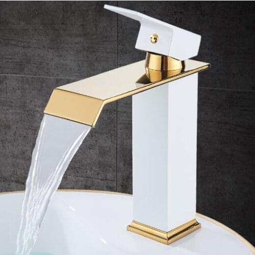 Vidric New Arrivals Bathroom Faucet hot and cold Square Brass Basin Faucet Waterfall Sink Faucet Single Handle water tap