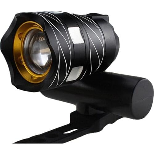 Aluminum Alloy Waterproof Bike Bicycle Cycling Rainproof USB Rechargeable Zoomable Waterproof LED Light Headlamp Bicycle Light