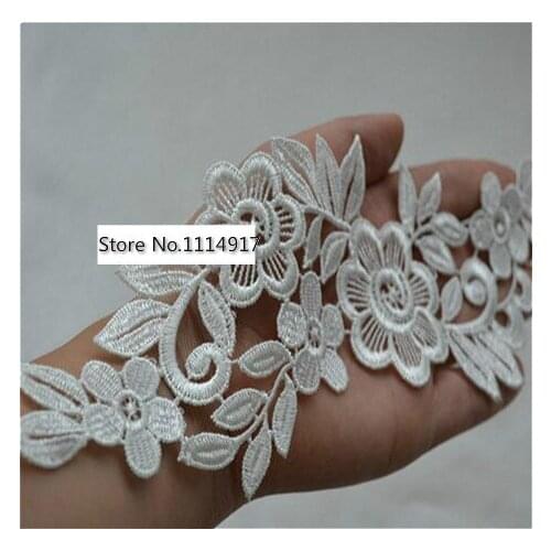 Water Soluble Lace Paste Flowers Wedding Dress Wedding Shoes Lace Fabric Patch 10pcs/lot