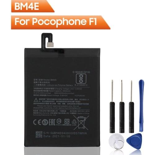 Xiao Mi Original Replacement Phone Battery BM4E For Xiaomi Pocophone F1 BM4E Authentic Rechargeable Battery 4000mAh