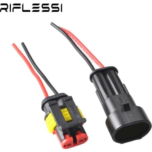 10 x Sets Waterproof Male Female Electrical Connectors Plug 2Pin Way With Wire For Car Truck Motorcycle Scooter Marine