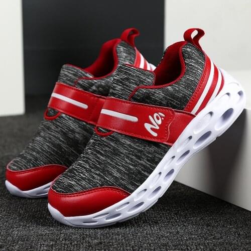 2021 Kids Shoes Red Hook & Loop Hollow Bottom Children Sports Shoes For Boys Girls Breathable Mesh Boys Sneakers Zapatillas Niño
