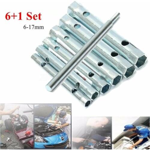 6-17mm 7PCS Tubular Wrench Tube Spanner Wrench Metric Socket Set Repair Hand Tools Spark Plug Spanner Removal Tool Wholesale