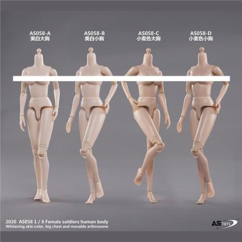 ASTOYS AS058 1/6 Slender Female Acion FigureJoint Body Figure Pale /Suntan Skin Large Small Bust