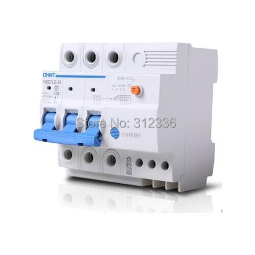 Free Shipping Two years Warranty LE C32 3P 32A 3 pole earth leakage ELCB RCD residual current circuit-breaker earth leakage