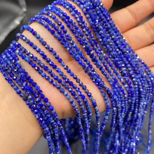 Natural Stone Beads Lapis Lazuli Faceted Loose Beads 3mm For Jewelry Making DIY Necklace Bracelet Earrings Accessory
