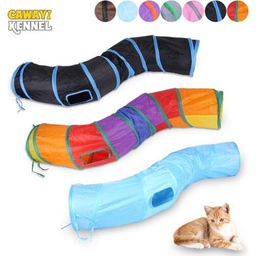 Cawayi Kennel Cat Tunnel Pet Tube Collapsible Play Toy Indoor Outdoor Kitty Puppy Toys for Puzzle Exercising Hiding Training