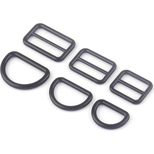 20-30mm Black Adjuster Slide Lanyard Buckles,Metal D Ring Strap Purse Buckle Dog Collar Handbag Webbing Hardware Supplies DIY