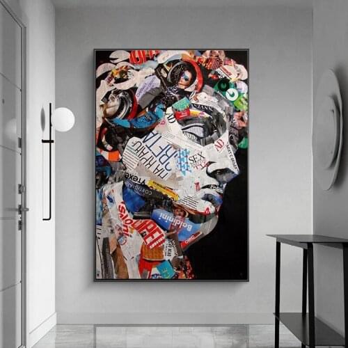 David Graffiti Art Wall Art Posters and Prints David Sculpture Collage Color Pictures Home Decoration Canvas Painting Wall Decor