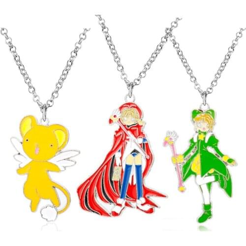 Dongsheng Fashion Anime Card Captor Sakura Pendant Necklace KINOMOTO SAKURA CardCaptor Sakura Charm Choker Necklace Cosplay
