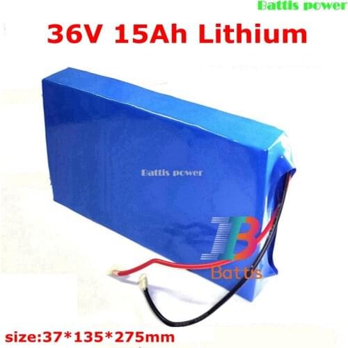 36v 15Ah electric bicycle lithium battery 15Ah li-ion battery pack with BMS for 36v 500w 750w e-bike scooter motor + 2A charger