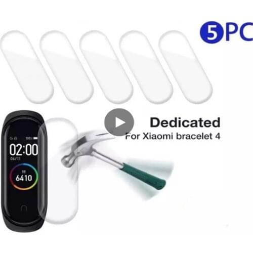 5Pcs 3D Hydrogel Protective Tempered Film Protection Glass Screen Protector For Xiaomi Mi Band 4 Safety Glass Film Waterproof