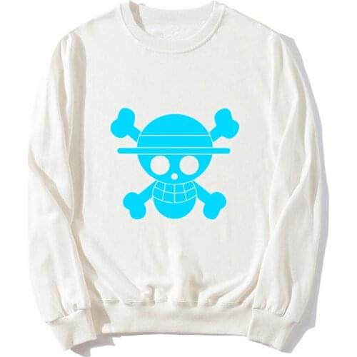 HOLRAN ONE PIECE Printed Skull Sweatshirt Loose Leisure Coat Elastic Hem Jumper Tops 6 Colorful Skin-friendly Jacket