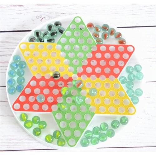 Glass Bead Checkers Educational Game Interactive Flying Chess Intelligence Trainer for Kids Children