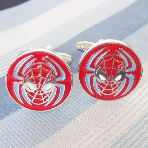 Red Spid Man Cufflink Cuff Link 4 Pairs Wholesale Free Shipping