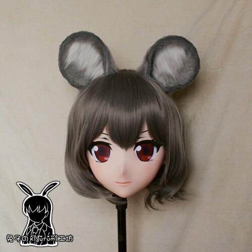 Rabbit 79) Resin Cross dress Pretty Girl Head BID Doll Mask Japanese Anime Kigurumi Mask Cosplay with Wig