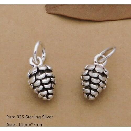 Buyee Real 925 Sterling Silver Fashion Female Necklace Vivid Pinecone Pendant Charms Women Wedding Party Clavicle Chain Jewelry