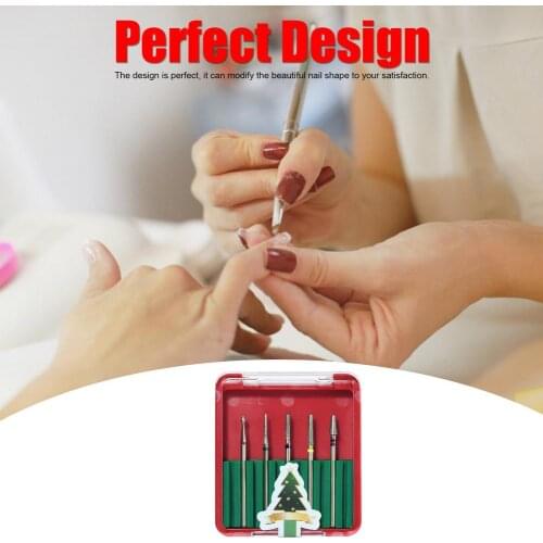 5 Styles Optional Polishing Head Kit Manicure Tungsten Steel Polishing Head High Hardness Christmas Nail Polishing Head