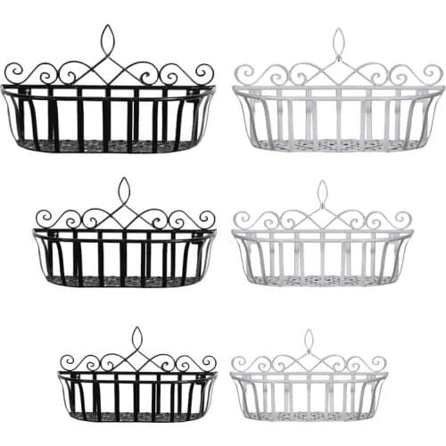 Wall Mounted Holder Hanging Flower Basket For Home Living Room Decorative Shelves Balcony Hanging Flower Pot Rack