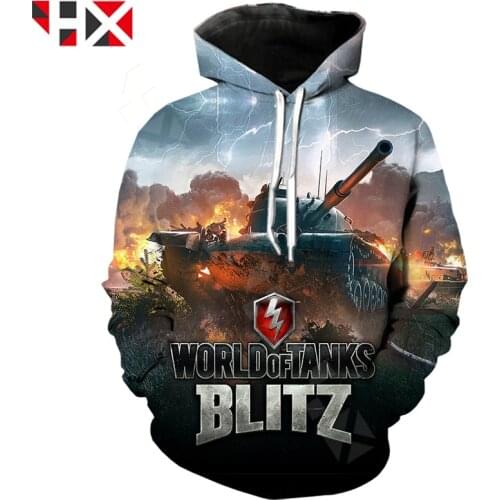 HX New Popular World of Tanks 3D Printing Men Women Fashion Sweatshirt Hoodie Harajuku Streetwear Tops Hip Hop Pullover HX498