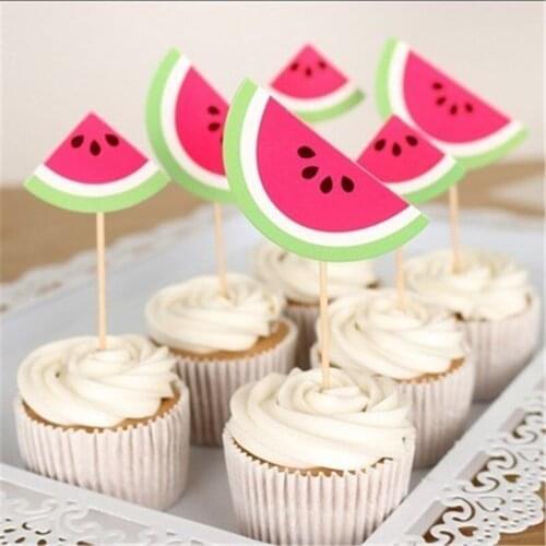 Omilut Watermelon Birthday Cake Decoration Fruit Cake Topper Baby Shower Girl/Boy Supplies Hawwai Party Decoration Supplies