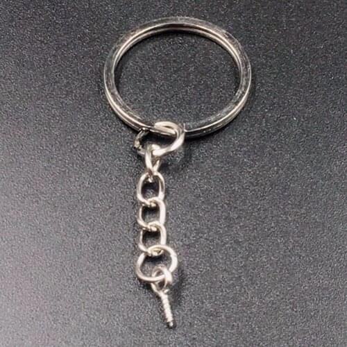 50pcs 25mm Key Chains Connector Open Jump Ring Chain Extender and Eye Pin for Jewelry Findings Making