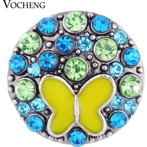 Vocheng Snap Charms 18mm Hand Painted Butterfly 2 Colors Rhinestone Vn-1014 Free Shipping