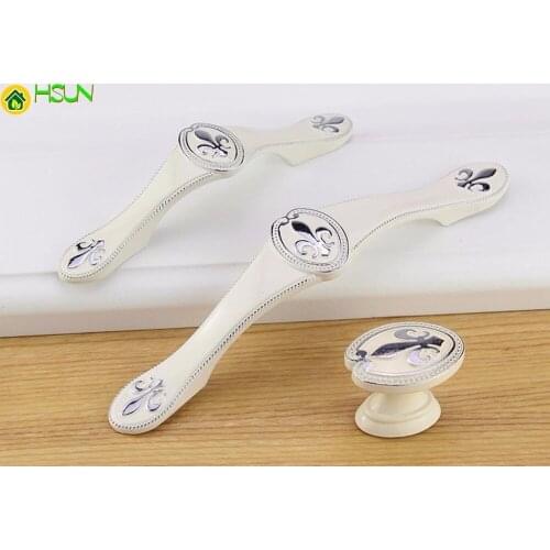 Shabby Chic Drawer Dresser Knobs Handle Lvory White Cupboard Pulls Handle Vintage Kitchen Cabinet Door Handle Furniture Hardware