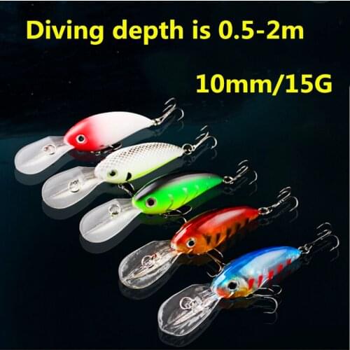 Bait for luring fish: 10 cm, 15 g, diving: 0.5-2 m, big tongue plate, small fat man, mino bait, bait for sea fishing