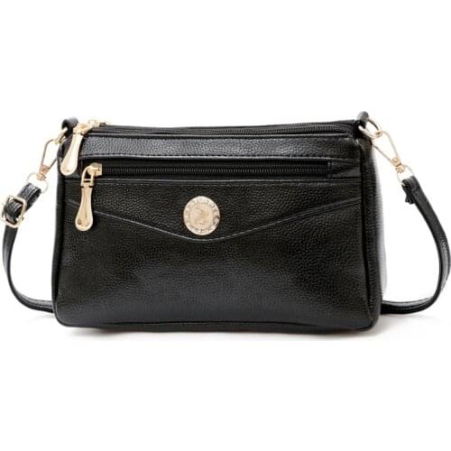 Simple Womens Designer Handbag Travel PU Leather Small Messenger Bag Solid Color Shoulder Crossbody Bags Clutch