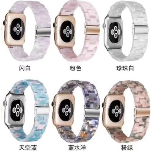 Newest Resin wrist band For Apple Watch strap series 6 5 4 SE Bracelet 40mm 44mm,bracelet For iwatch 3 2 1 38 42mm