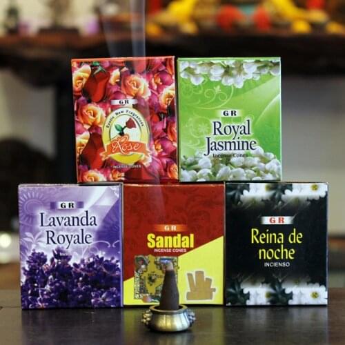 S 1 Box India Cone Incense Small Box Natural Fragrant Spices Agilawood Lavender Sandalwood Living Room Buddhism Tower Incense