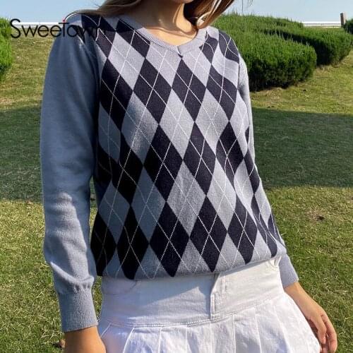 Sweetown Women's V-Neck Pullovers