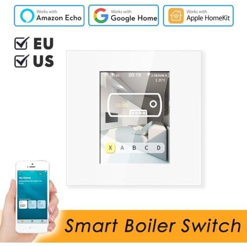 EU US LCD Smart Wifi Water Heater Boiler Switch 16A Work with Apple Homekit Alexa Google Home Switch for Smart Home 110V 220V