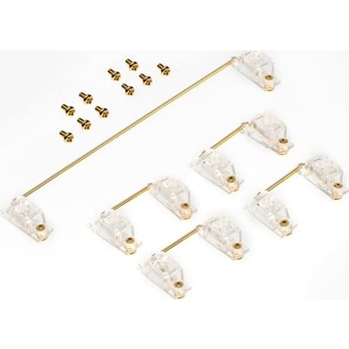 V1 Transparent Gold Plated PCB Screw-in Stabilizers 2u 6.25u Keycap Stabilizers for Mechanical Keyboards