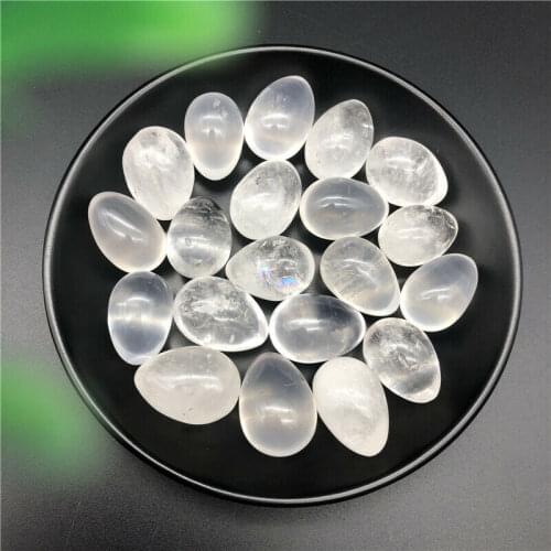 1pc or 2pcs Mini Natural White Quartz Crystal Egg Shaped Stones Healing Reiki Decor Natural Stones and Minerals