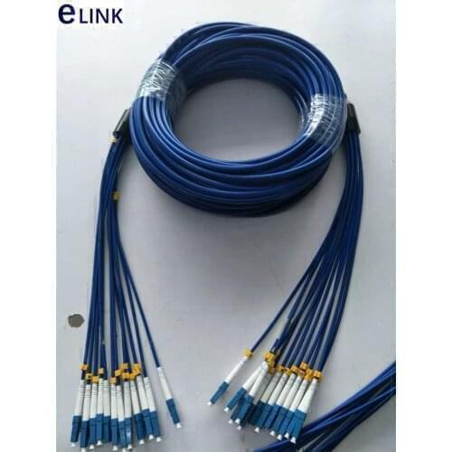 10mtr 12 core Armored patchcord SM SC LC FC ST APC Singlemode 12C fibers Armored fiber optic jumper ftth cable ELINK ftth blue