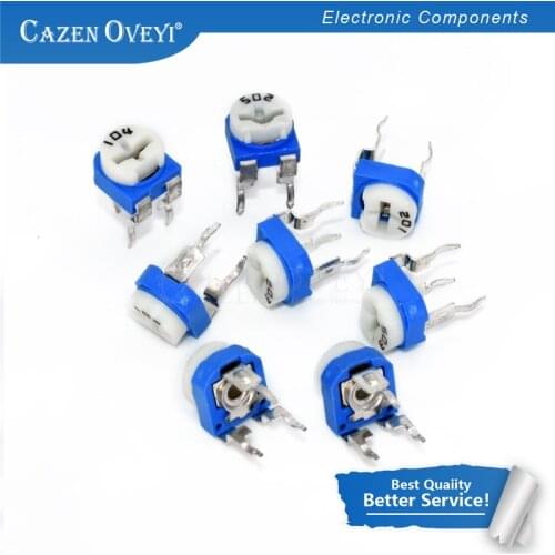 20pcs/lot RM065 RM-065 100 200 500 1K 2K 5K 10K 20K 50K 100K 200K 500K 1M ohm Trimpot Trimmer Potentiometer variable resistor