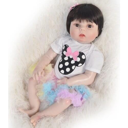 23 Inch White Skin Baby Doll Realistic Full Silicone Vinyl Alive Girl Doll Bebes Reborn toys For Children Gifts bonecas