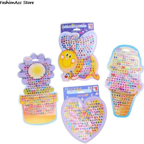 4pcs/set Body Bag Party Jewellry Beautiful Kid Girl Crystal Stick Earring Sticker Toy