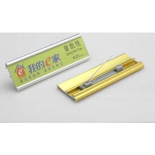 50pc/Lot aluminum custom badge tag alloy staff name badge name card 70*22mm