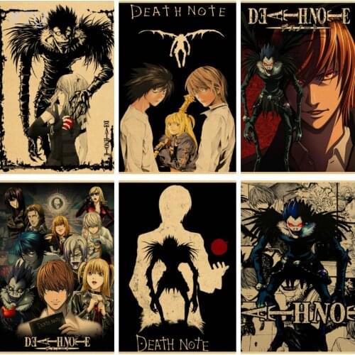 Series Death Note Anime Posters Retro Poster Wall Posters Home Decor Wall Art Canvas Painting Photos for Childrens Room Decor