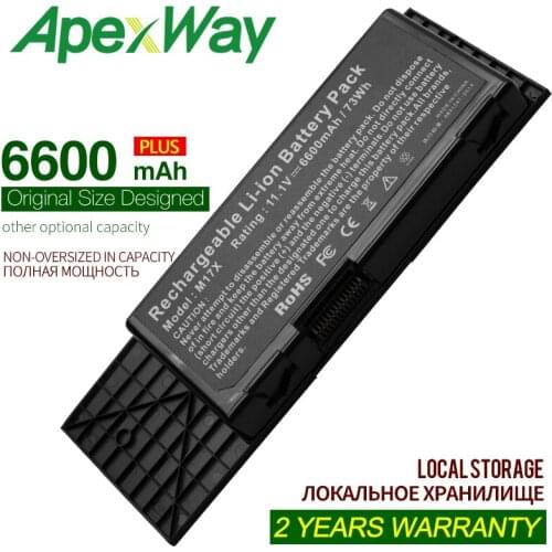 ApexWay 6600mAh 11.1V New BTYVOY17XC9N C0C5M 0C0C5M 05WP5W Laptop Battery For Dell Alienware M17x R3 R4 TYPE 318-0397