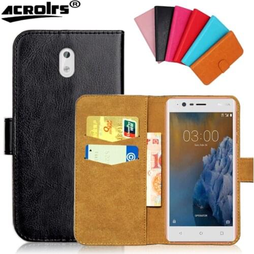For Nokia 3 Case 5" 6 Colors Flip Wallet Cases For Nokia 3 Soft Exclusive Leather Phone Cover Bag Black